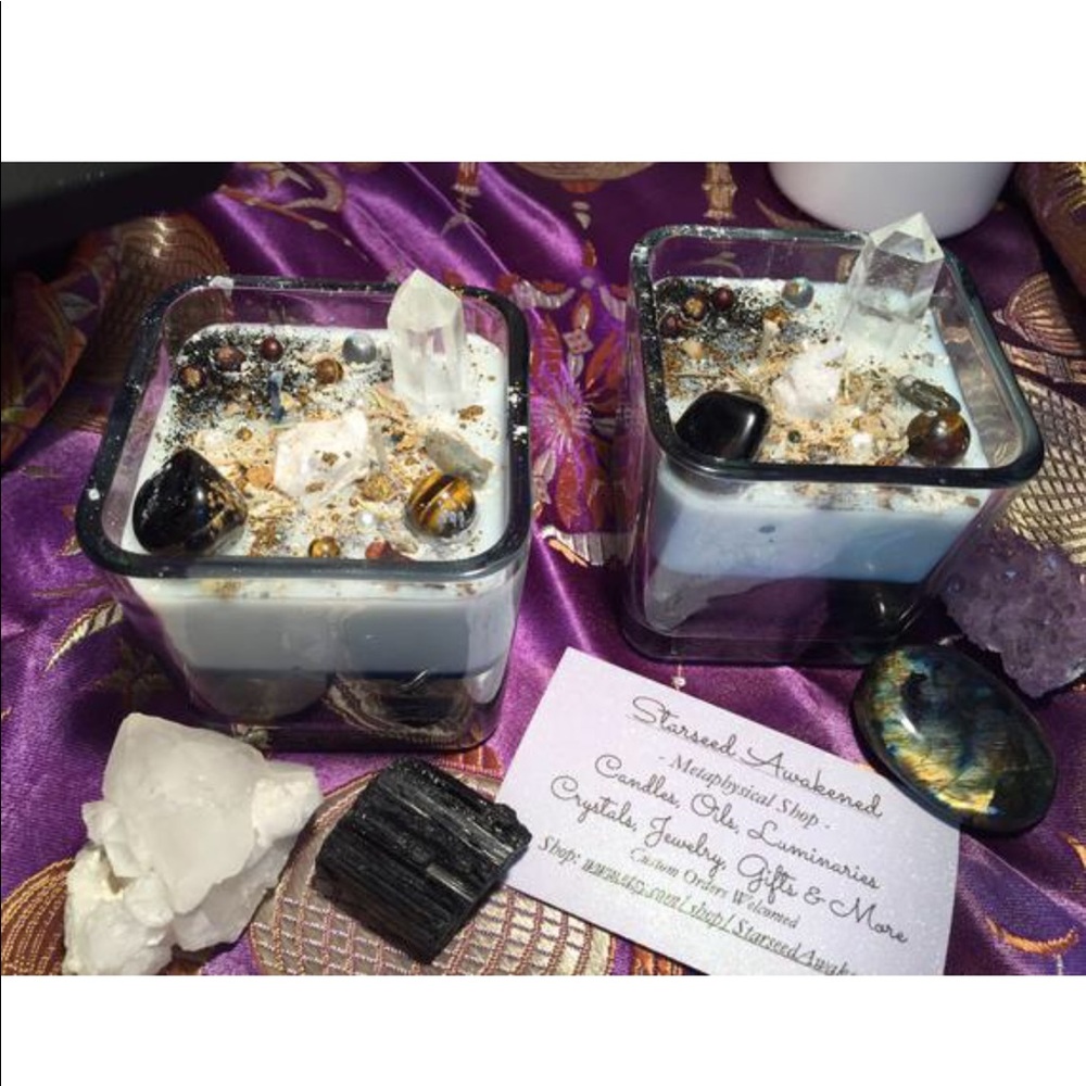 *Cleansing & Protection* CRYSTAL Candle - Blessed